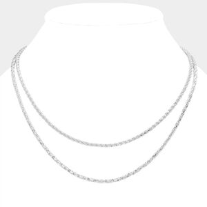 Silver Double Layered Necklace Chain Everyday Simple Chic Casual Metal Cute